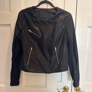Black Faux Leather Motorcycle Jacket